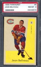 1959 Parkhurst #06 PSA 8 Jean Beliveau Canadiens 6 Centered! SET BREAK