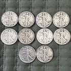 Lot of (10) Walking Liberty Half Dollars Mixed Dates Silver Coins~$5.00 Face
