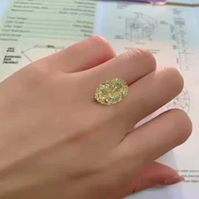 8 Ct Oval Cut Natural Yellow Color Lab -Grown Loose CVD Diamond VVS1 Certified