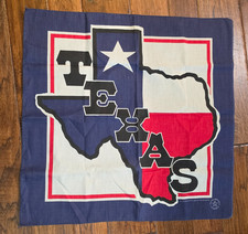 Texas Bandana State Lone Star USA Cotton Poly Kerchief Hanky Vtg Crafted Pride