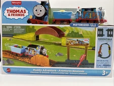 Thomas Muddy Adventure Playset Fisher Price 3+ Motorized Thomas HTF Rare  NEW