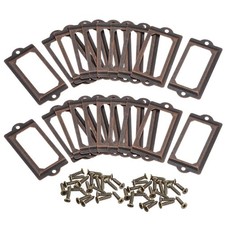 50stk Etikettenhalter aus Metall Datei Namenskarten Rahmen Kupferton 70 x 33 mm