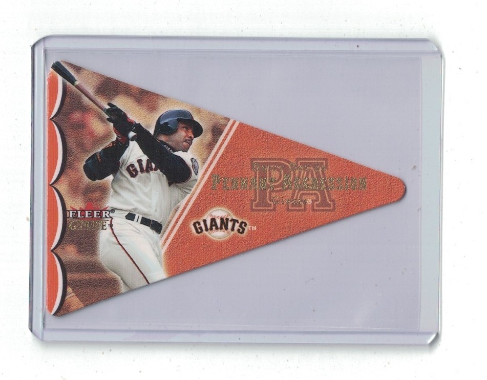 2001 Fleer Genuine - Pennant Aggression Barry Bonds #8 PA Giants