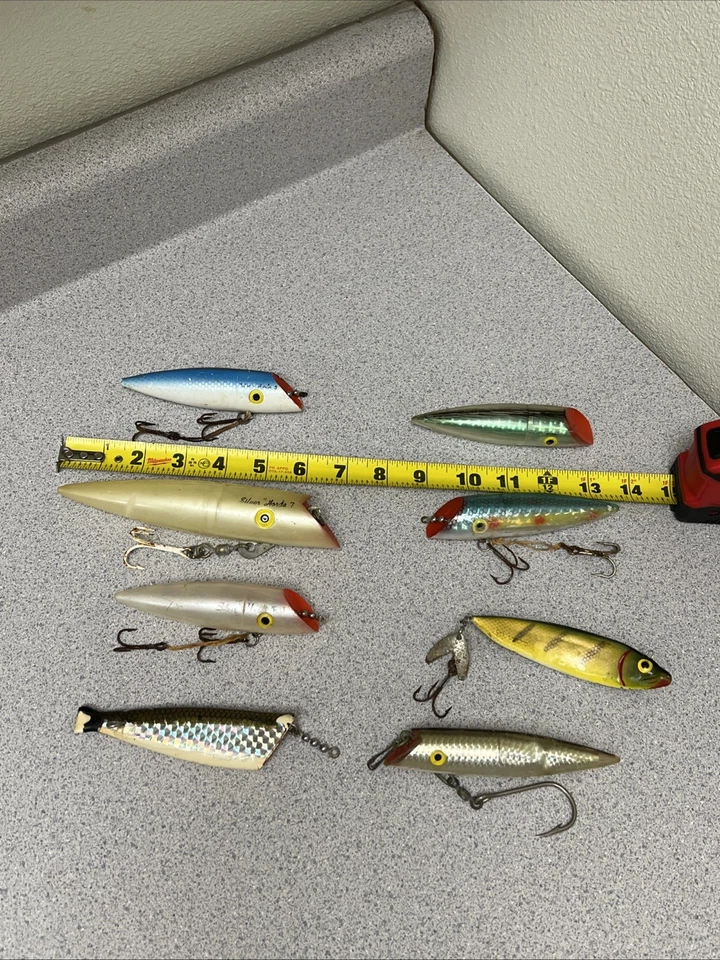 Lote de 8 señuelos de pesca SALMON PLUGS 4,5-7" Silver Horde Tomic Canada - De colección Foto 2 de 4