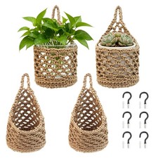 4 PCS 5-Inch Macrame Wall 8.7 inch  5.5  inch, Natural