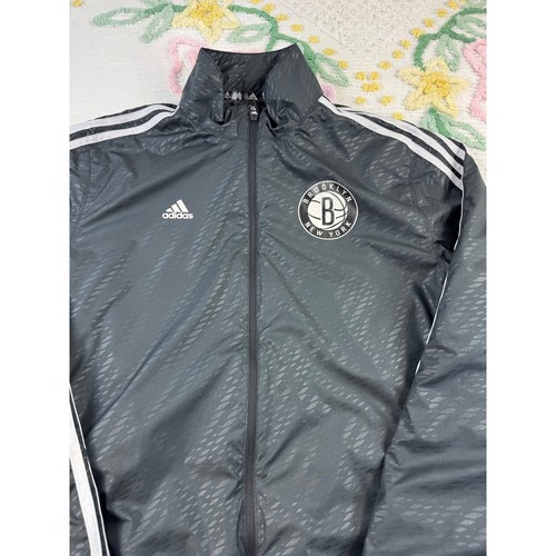 Adidas Brooklyn Nets NBA Full Zip Track Jacket Coat Mens Medium - Picture 2 of 7