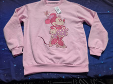 DISNEY JUNIOR SWEATSHIRT embroidered Minnie Mouse Size XS Pink NWT