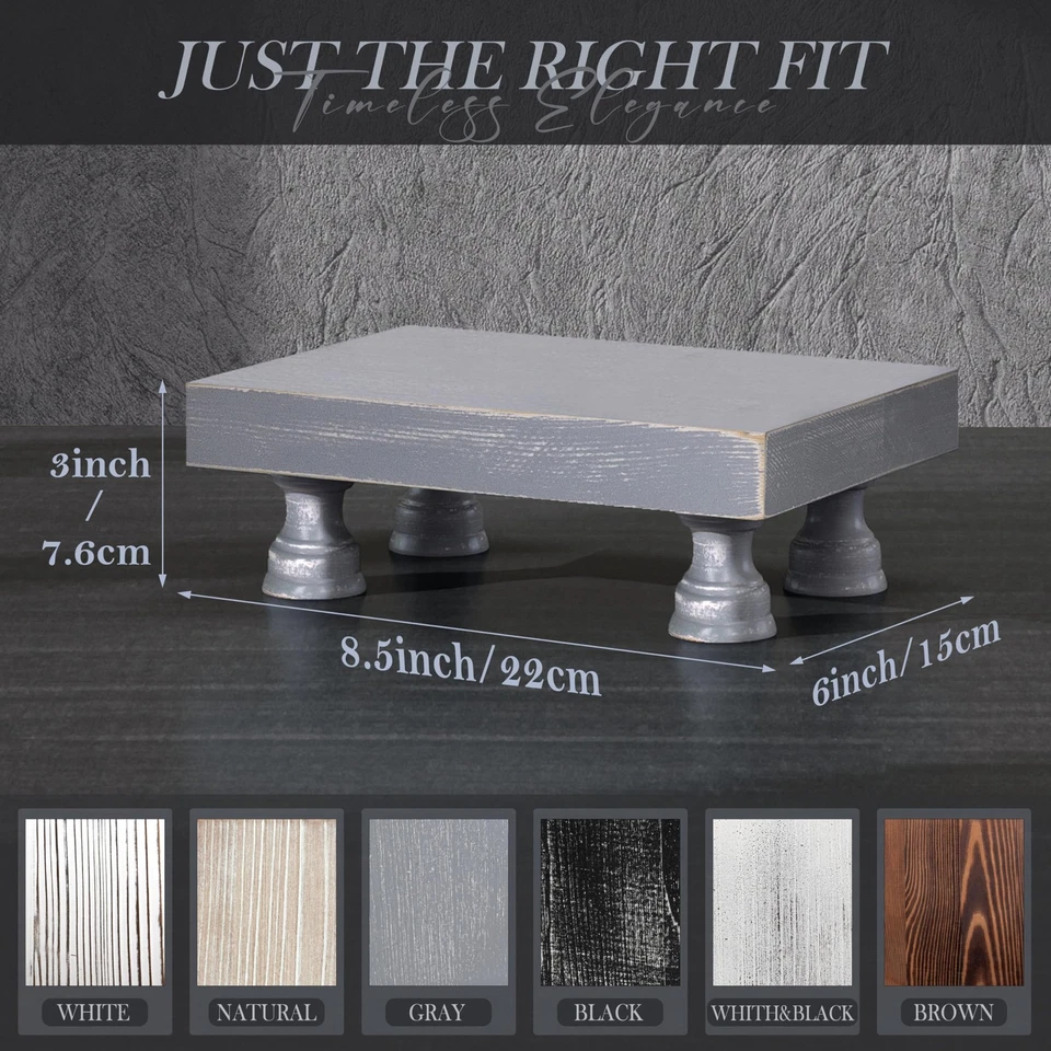 Elevadores de madera de pino para decoración para fregadero de cocina y tocador pequeño - elevadores versátiles... Foto 2 de 4