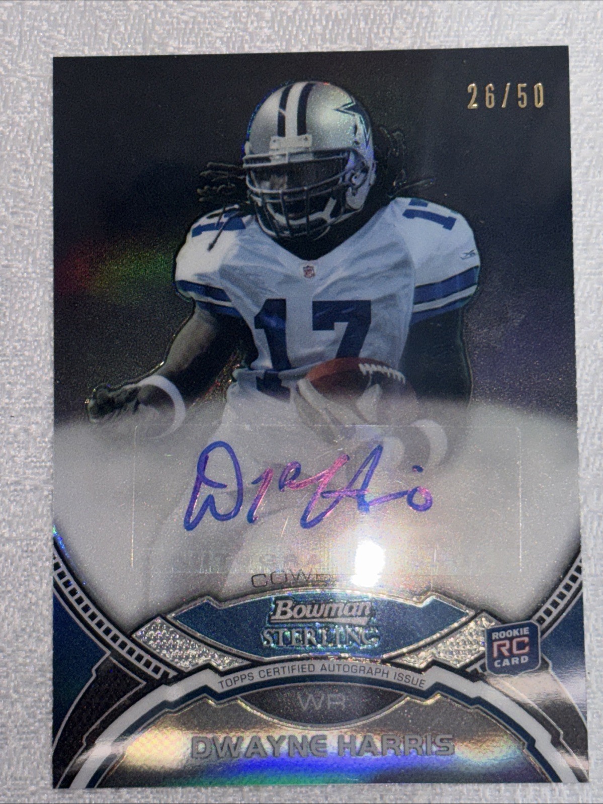 Dwayne Harris #BSADH Football Cards 2011 Bowman Sterling Autograph trading card — raw and PSA graded price guide