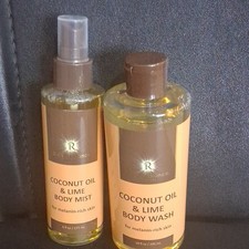 Radiance Coconut Oil Lime Body Mist 6 fl oz Body Wash 10 fl oz Set
