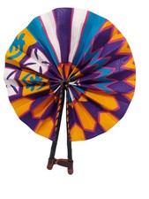 The African TV African Fabric Handmade Folding Fan