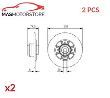 BREMSSCHEIBEN SATZ PAAR HINTEN BOSCH 0 986 479 760 2PCS P FÜR RENAULT CLIO II
