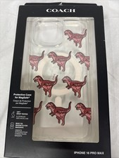 Coach Rexy Glitter Red Dinosaur iPhone 16 Pro Max Protective MagSafe Phone Case