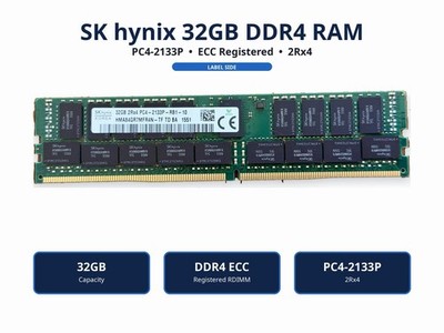 SK Hynix 32GB 2Rx4 PC4-2133P-RB1-10 DDR4-2133 ECC RDIMM Server Memory