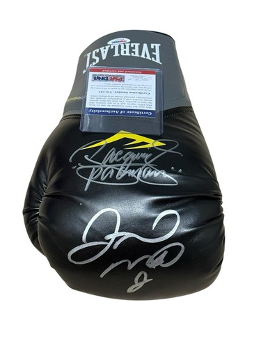 Floyd Mayweather & Manny Pacquiao Dual Autographed Black Everlast Glove PSA COA