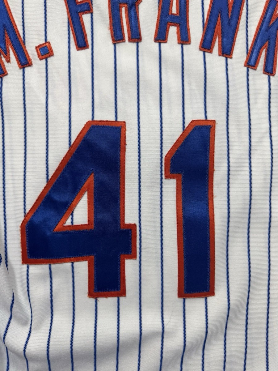 Vintage 80s New York Mets Sand Knit Pinstripe Baseball Jersey #42