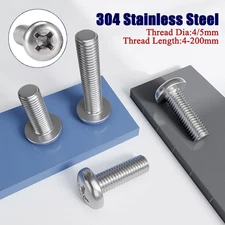 4-5mm Phillips Pan Head Machine Screws 304 Stainless Steel Round Head Bolts