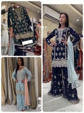 Salwar kameez Pakistani Indian wedding party dress Bollywood suit sharara palazz