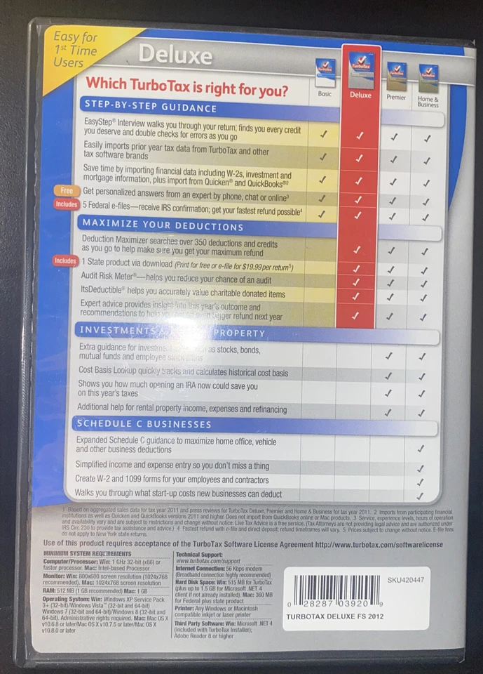 Intuit Turbo Tax Deluxe 2012  for Windows and Mac - Image 2 of 2