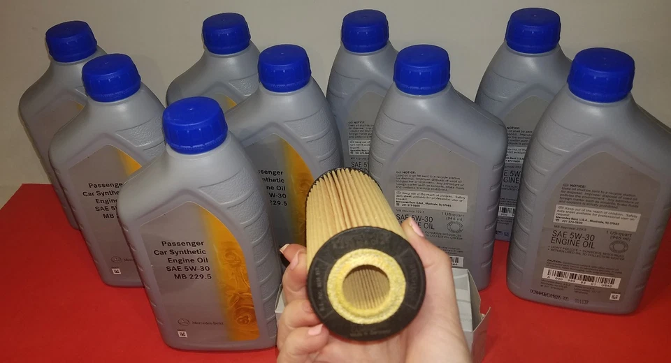 Filtro de aceite + kit de aceite de motor Mercedes Benz CL63 S63 E63 ML63 G63 GL450 G550 GENUINO Foto 4 de 4