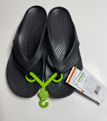 Crocs Kadee II Flip Womens Size 9 Black