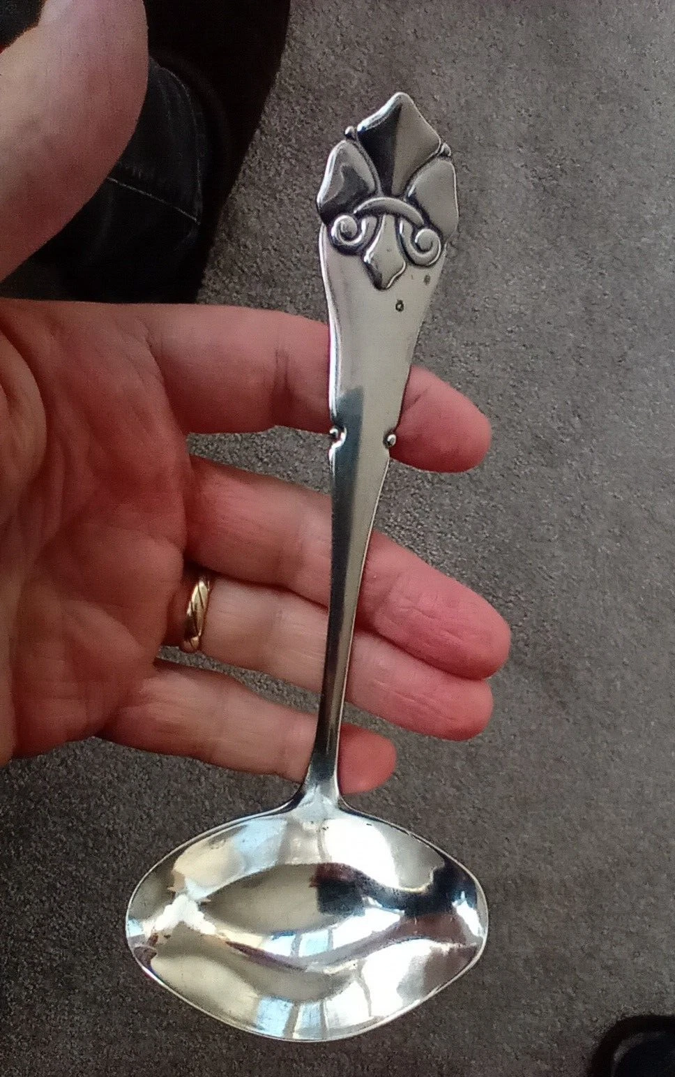 Antique Art Nouveau Danish Silver Pair Matching Sauce Ladles by Christian Heise
Opens in a new windo