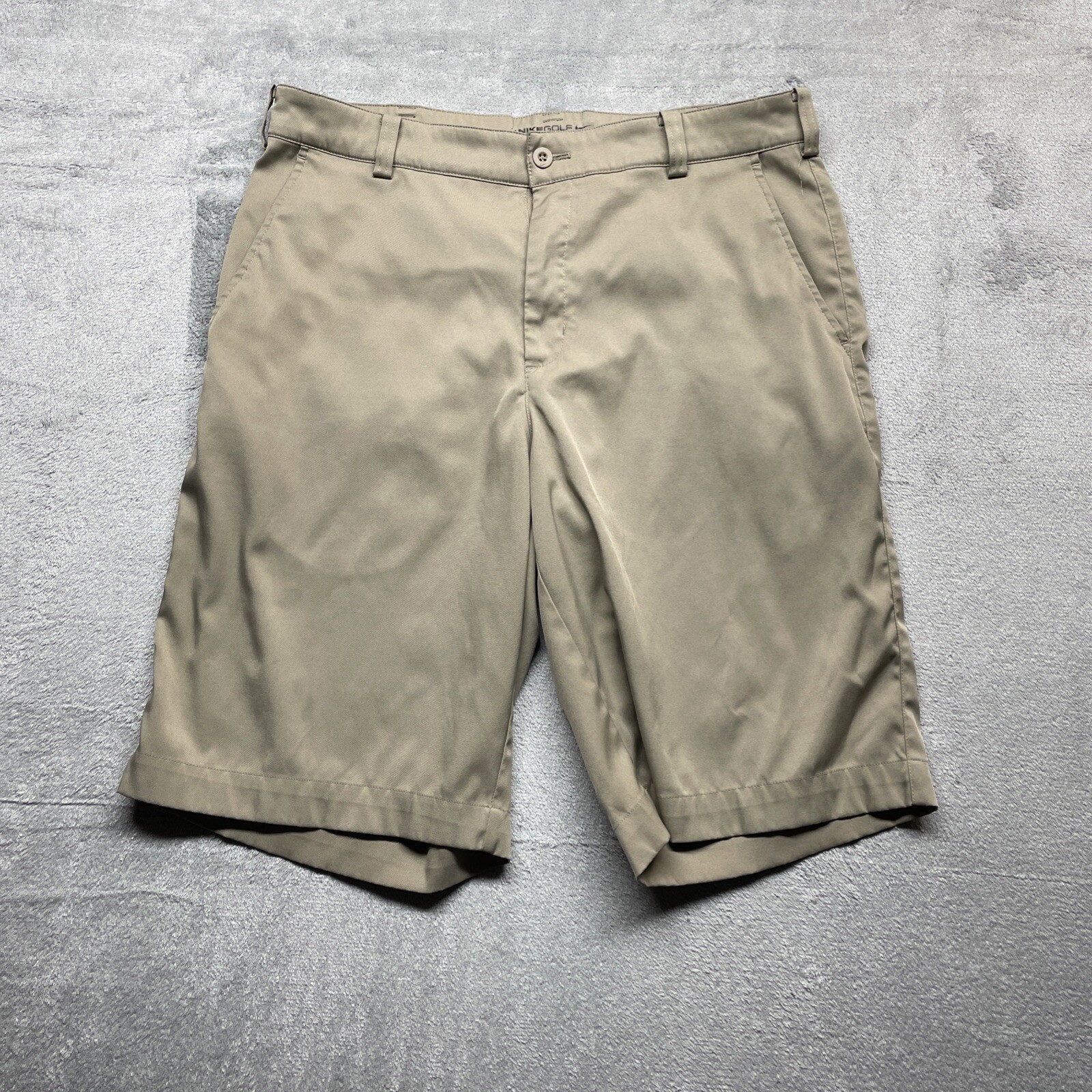 Nike Golf Mens Tour Performance Shorts Size 30 Dri Fit Flat Front Beige 715809