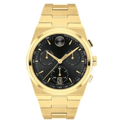 BRAND NEW Movado BOLD Quest Chronograph 42mm Gold Stainless Steel Watch 3601198
