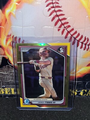 2024 Bowman Draft James Tibbs III Gold #37/50 College Variation 
