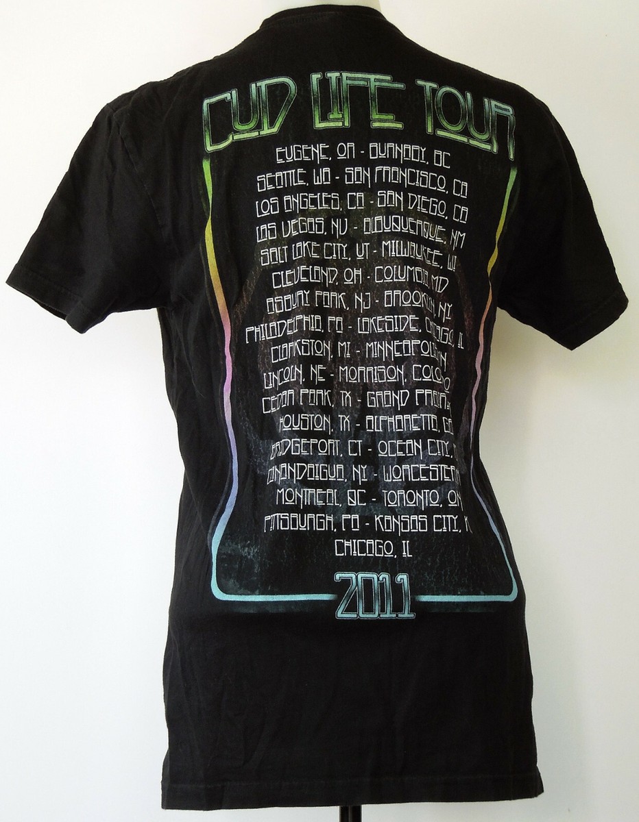 Kid Cudi 2011 Cud Life Tour Black S/S Concert Tour Dates 2-Sided T