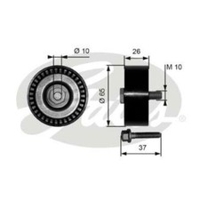 GATES Umlenk Führungsrolle Keilrippenriemen für VW Golf V 3.2 R32 4motion T36300