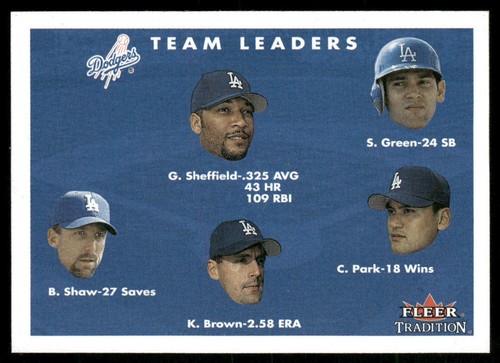 Gary Sheffield Shawn Green Chan Ho Park Kevin Brown Shaw 2001 Fleer Tradition - 第 1/2 張圖片