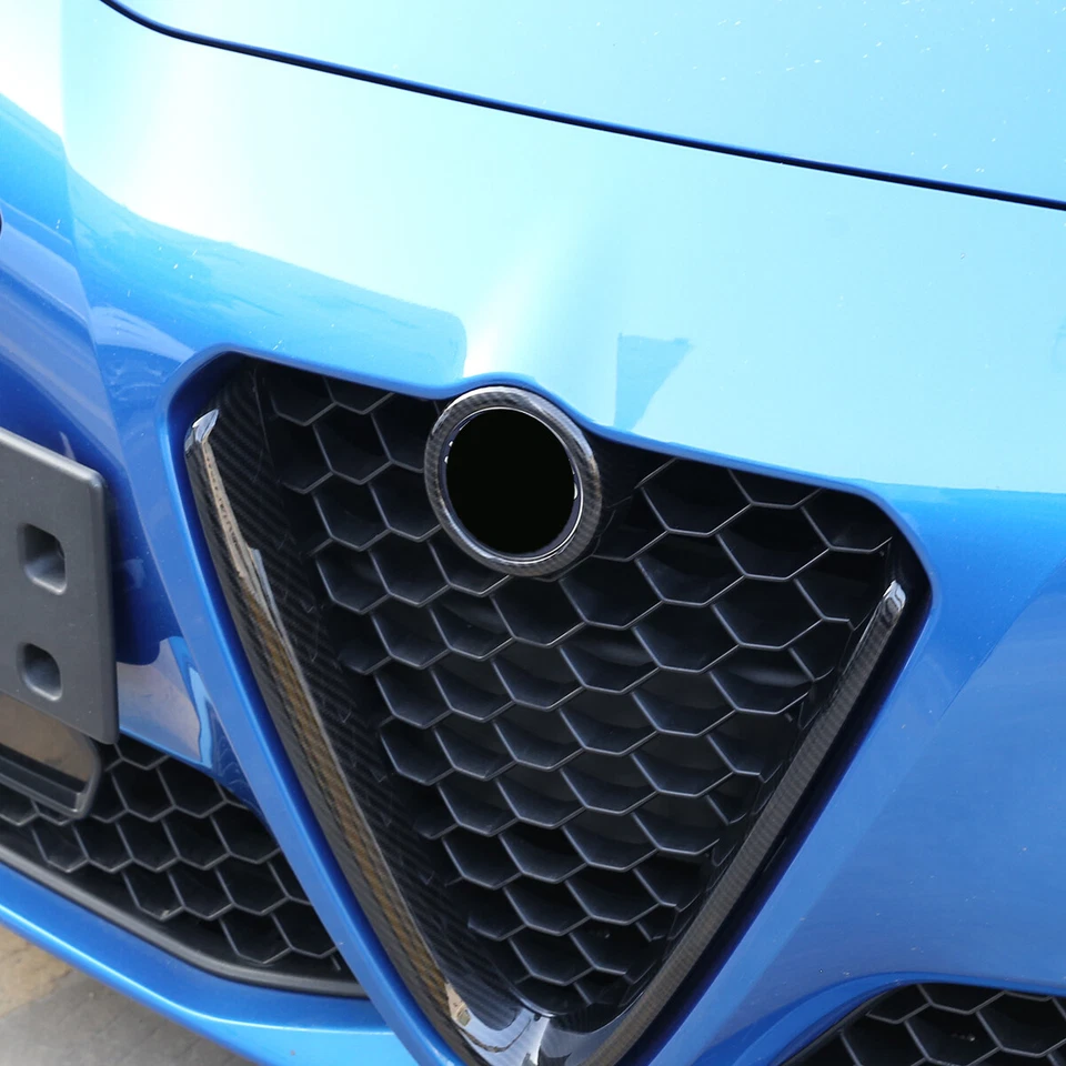 适用于 2017 - 2021 年 ALFA ROMEO GIULIA BASE 碳纤维 ABS 前 V 形格栅盖饰边 — 第 4/4 张图片