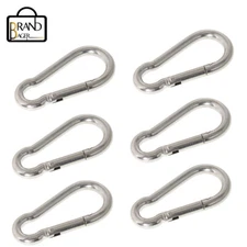 6PCS Stainless Steel Carabiner Clip Snap Hook Spring Karabiner Carrabin Carbine