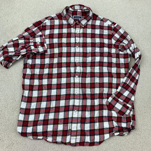 Club Room Button-Down Flannel Shirt Men's XXL Long Sleeve Red Multi Plaid