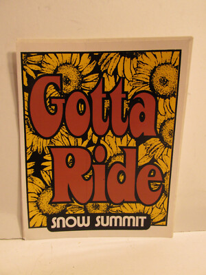 NEW RARE SNOW SUMMIT GOTTA RIDE SKI SNOWBOARD 3X4 BUMPER STICKER DECAL FAST SHIP