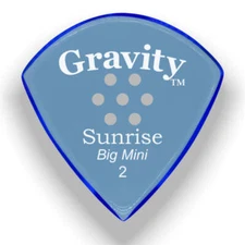 Gravity Picks Sunrise Big Mini Multi-Hole Polished Pick, 2mm, Blue