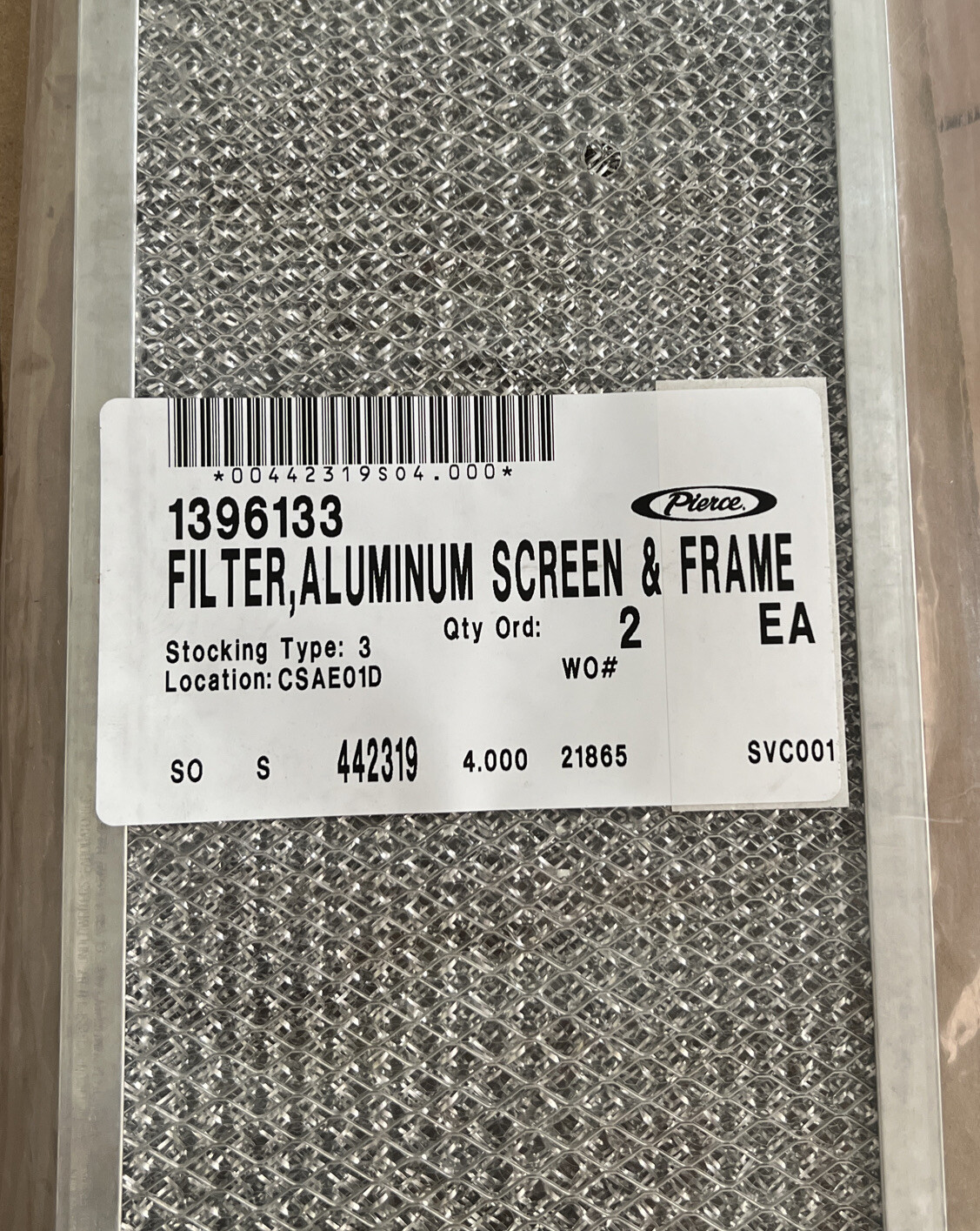 Pierce fire Truck Aluminum Screen, Frame & Filter