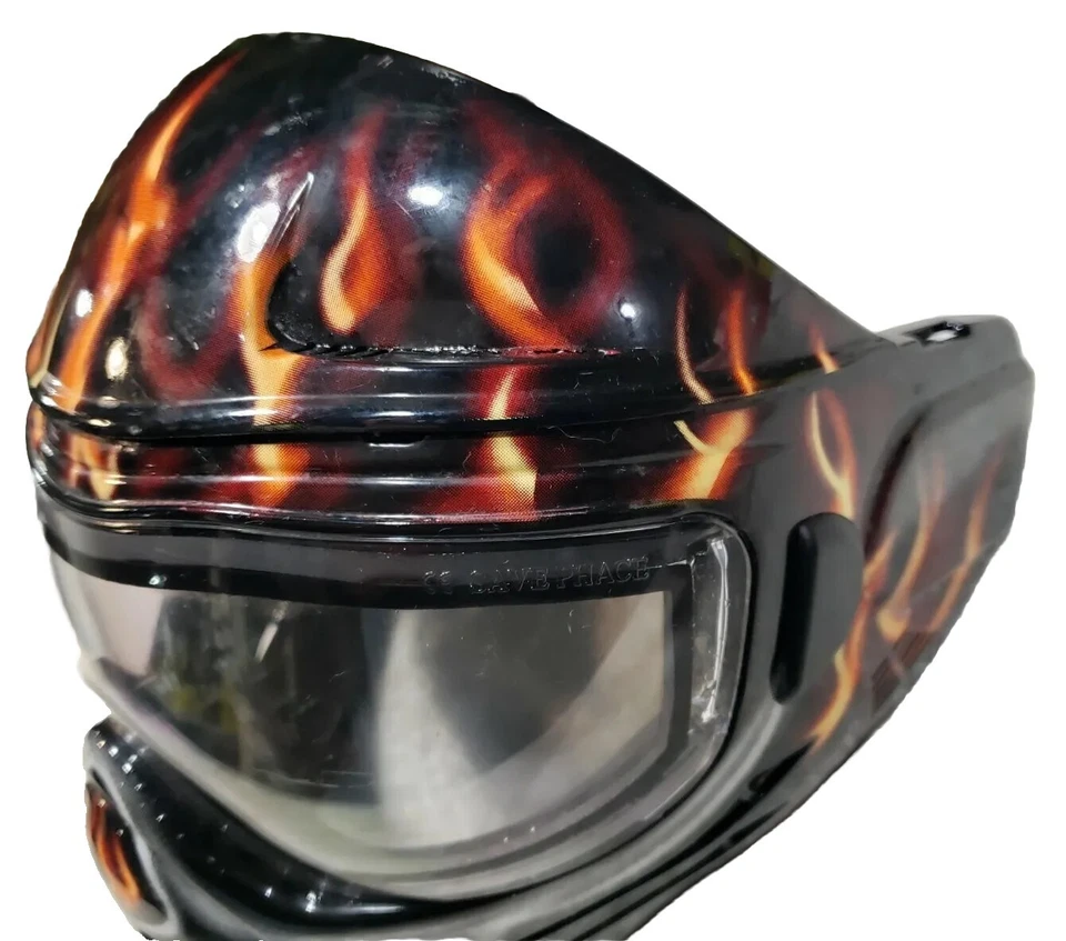 Save Phace Ghost Rider Flame Skull Paintball Mask & Goggles Thermal Lens Cosplay - Image 3 of 4