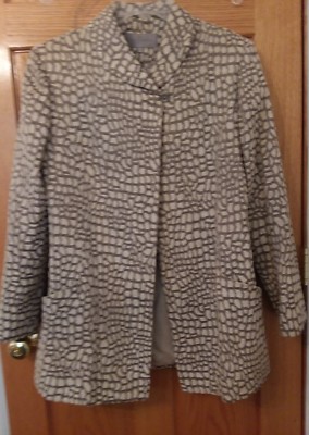 Emil Rutenberg Collection Coat Jacket Grey Green Textured Pattern | eBay