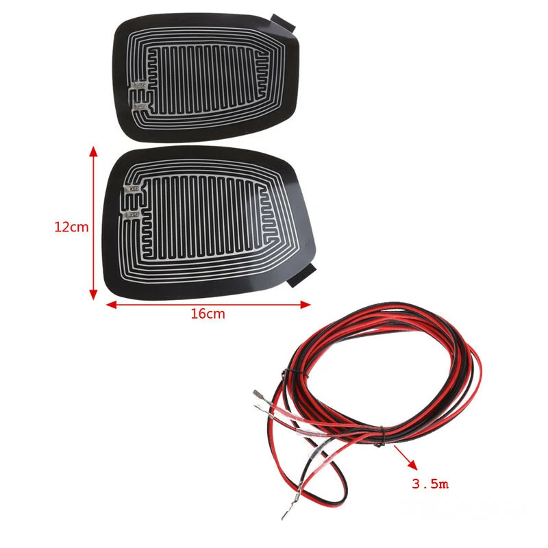Car Side Mirror Glass Heater Pad Quick Warm Heating Defogger Rain Evaporator 12V - Image 3 of 4