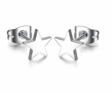 Petite Silver Star Solid Earrings Studs Stainless Steel Gift Jewelry