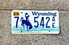 WYOMING REAL AUTHENTIC LICENSE PLATE AUTO NUMBER CAR TAG BRONCO HORSE COWBOY WY