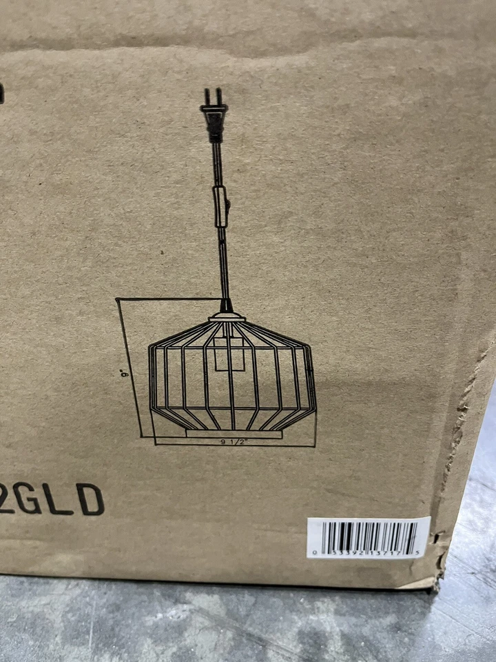 Kenroy Home 93852GLD Rolf 1-Light Wall Plug-in or Hardwired Gold Swag Pendant - Image 4 of 4