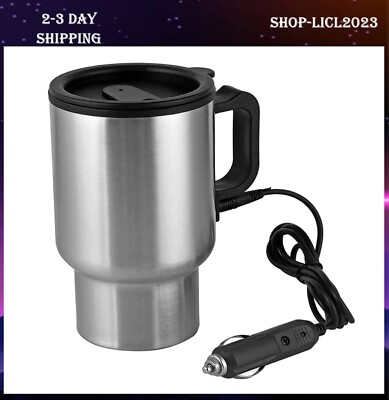 Calentador De Bebidas Portatil Termo Cafe Te Con Conexion 12 V Para Carro Camion