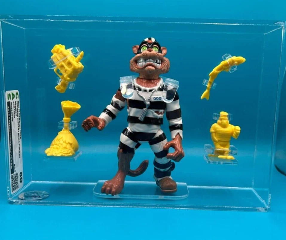 CAS GRADO 80+ SCRATCH THE CAT 1993 Playmates TMNT Teenage Mutant Ninja Turtles Foto 2 de 4