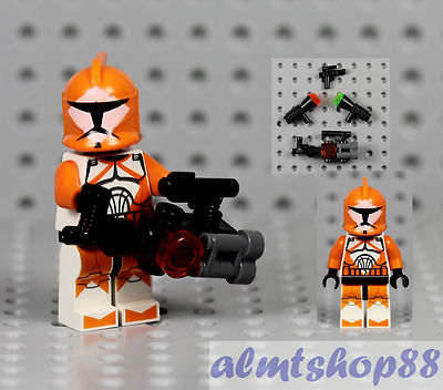 Orange Bomb Squad Trooper - Custom Minifigure w/ Cannon Star Wars