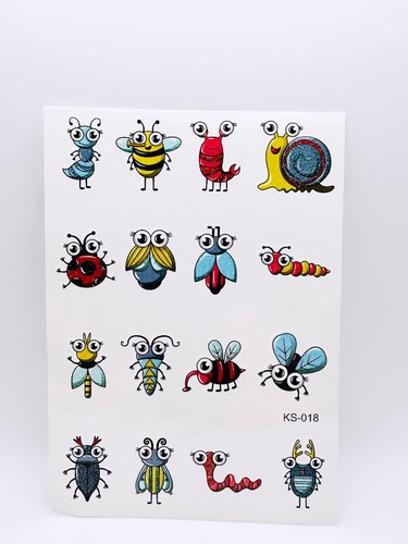 4pcs GLITTER Kids Cartoon Temporary Tattoo art stickers Waterproof Body/face - Picture 45 of 55