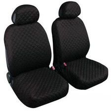COPRISEDILI ANTERIORI AUTO FODERE COTONE TRAPUNTATO 2 POSTI SEDILI NERO