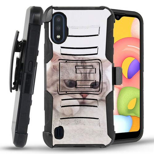 Hybrid Dual Layer Hard Case+Holster Clip Cover for Samsung Galaxy A01 A015 - 第 43/49 張圖片